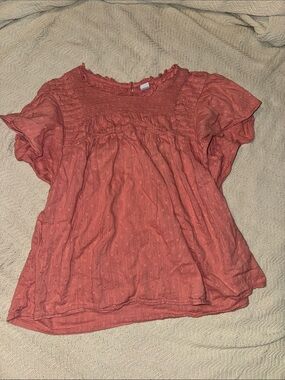 Coral Flutter Sleeve Top